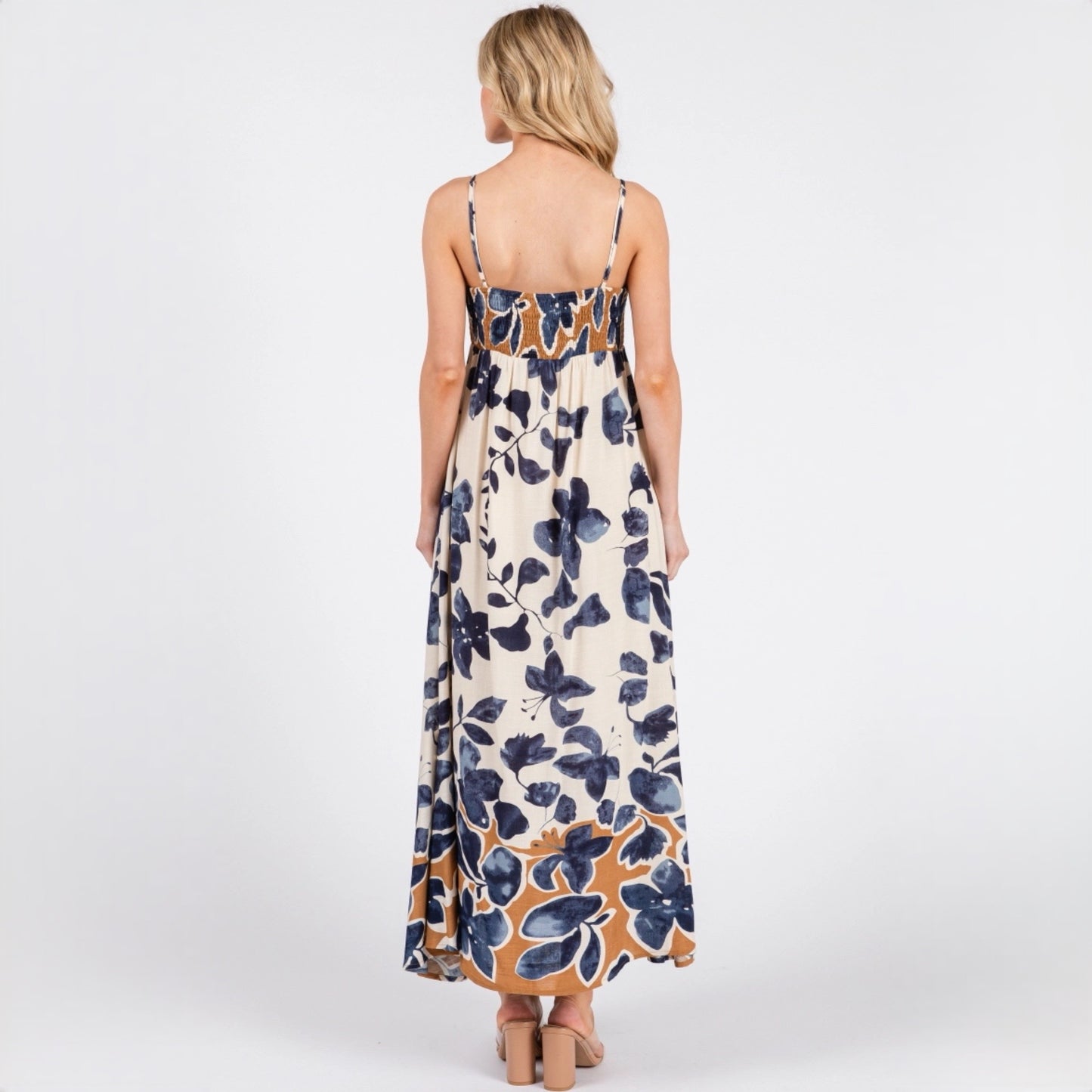 Floral Print Sleeveless Maxi Dress