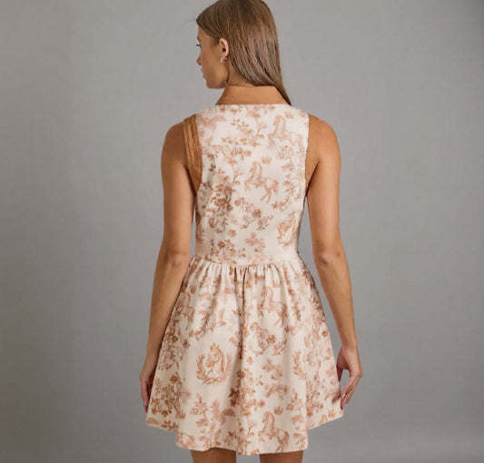 Floral Button Front Mini Dress