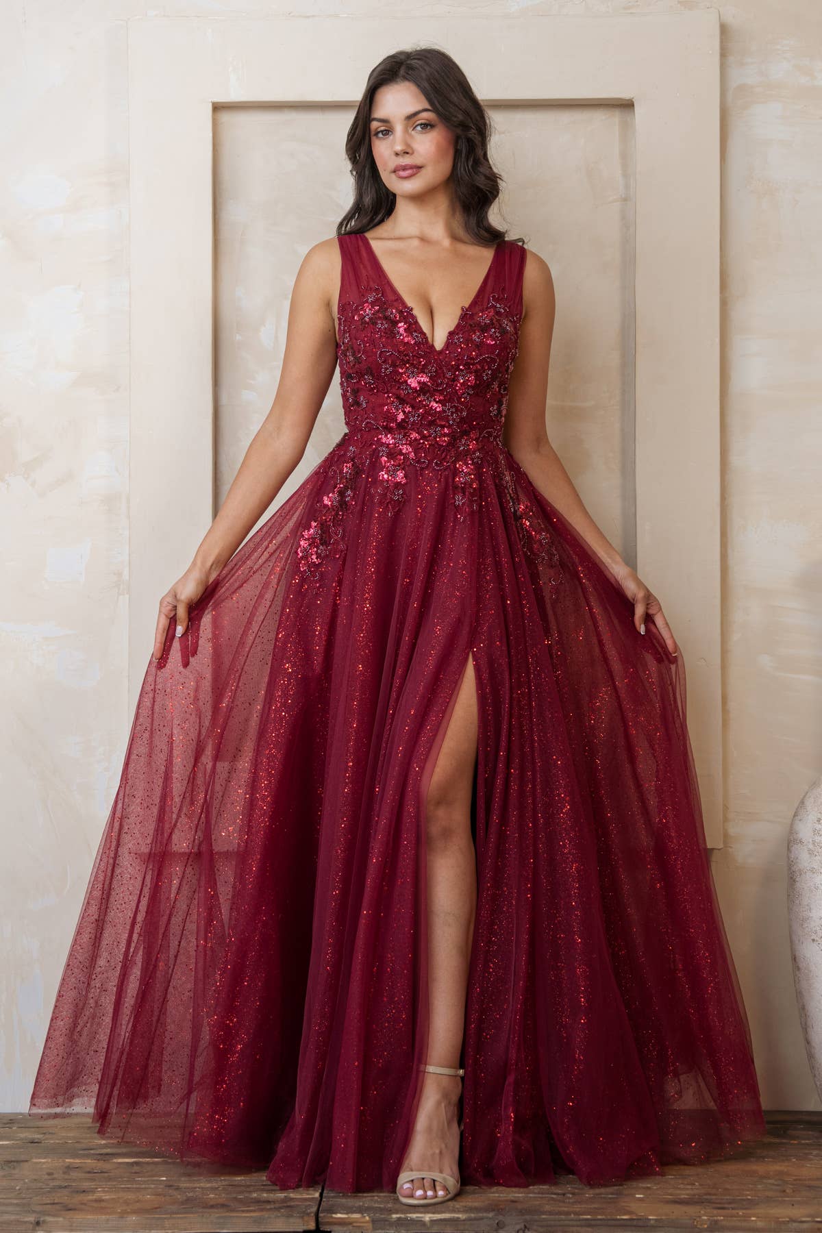 Floral Lace Evening Gown