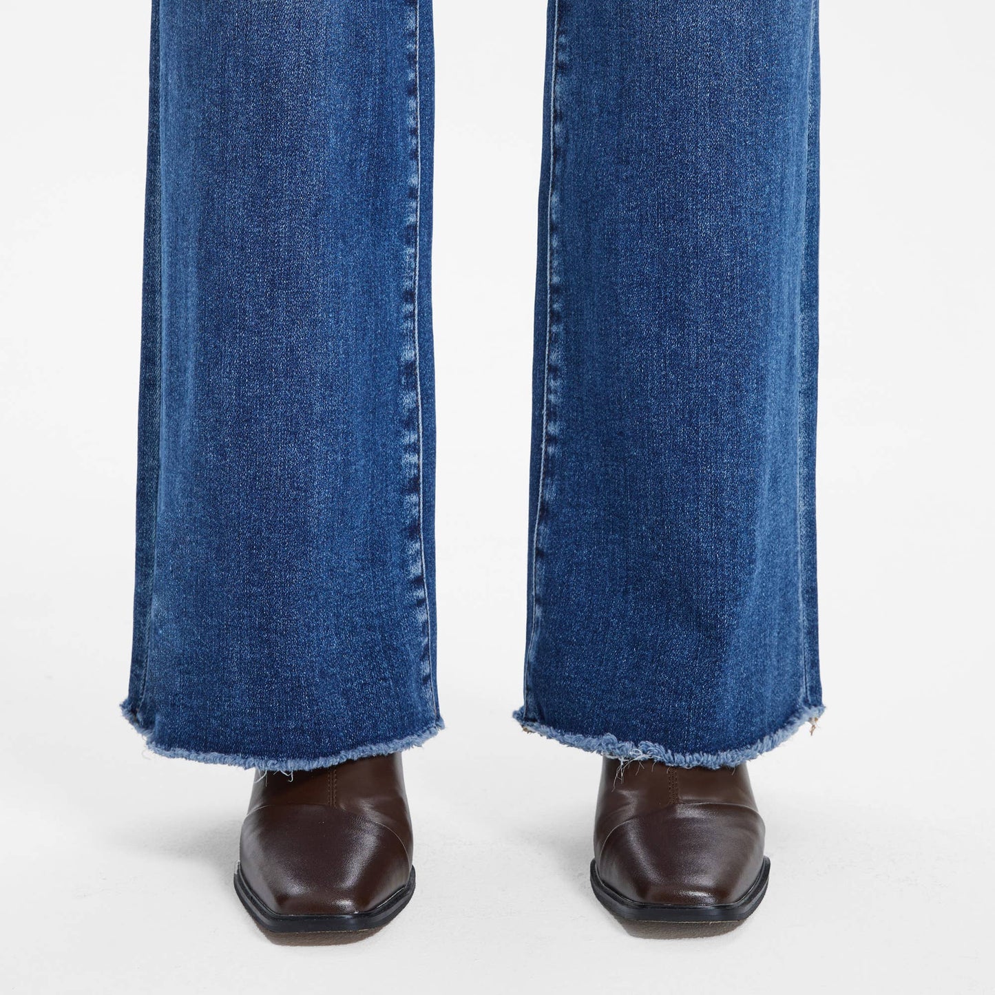 Raw Hem Straight Leg Jeans