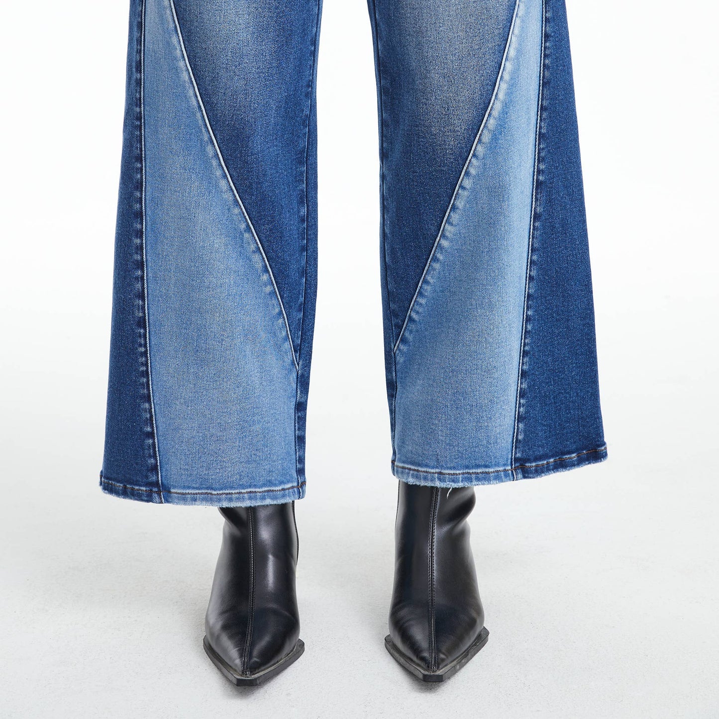 High Rise Two Tone Jeans