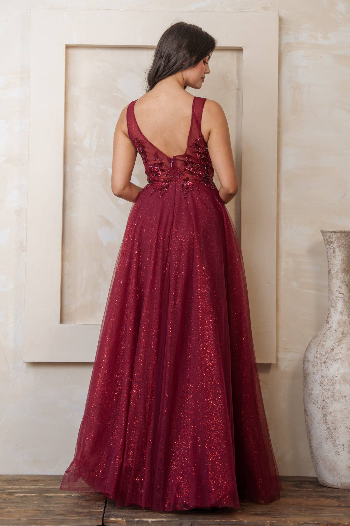 Floral Lace Evening Gown