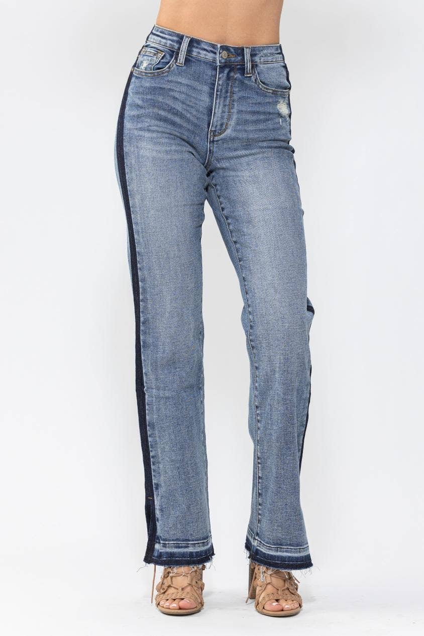 Side Seam Detail  Straight Jeans