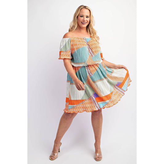 Plus Size Off Shoulder Mini Dress