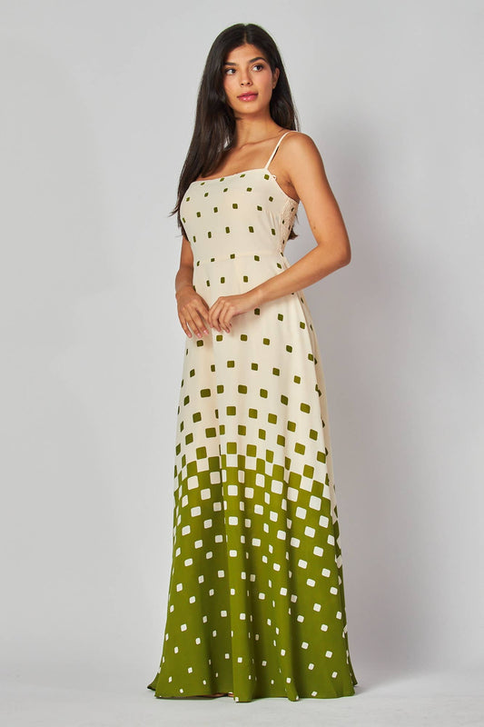 Ombre Print Sleeveless Maxi Dress