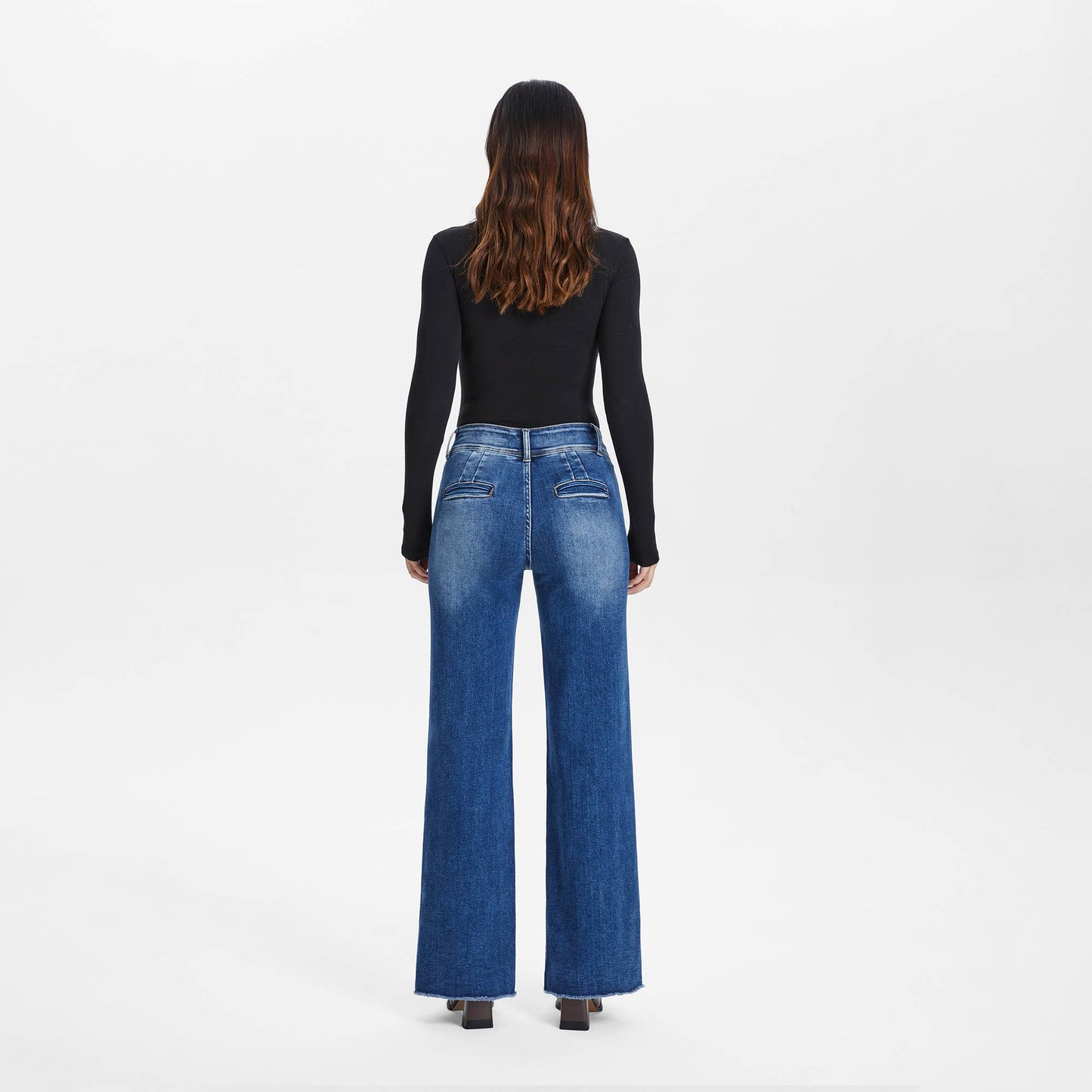 Raw Hem Straight Leg Jeans