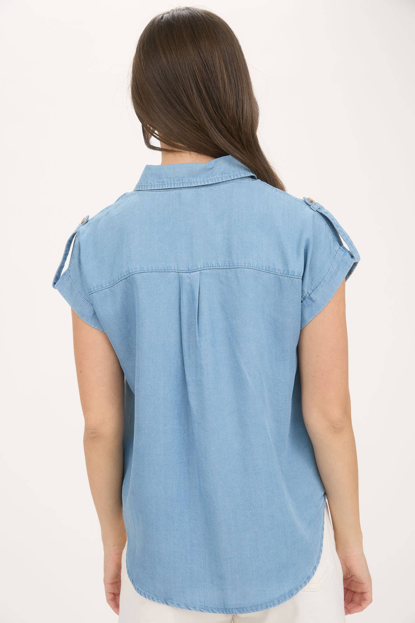 Denim Button Down  Blouse
