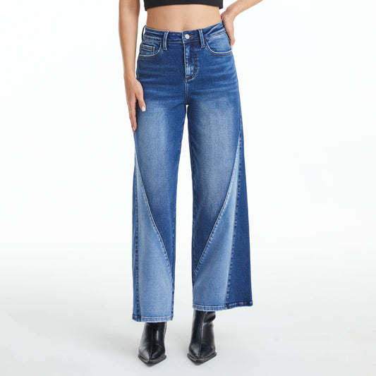 High Rise Two Tone Jeans