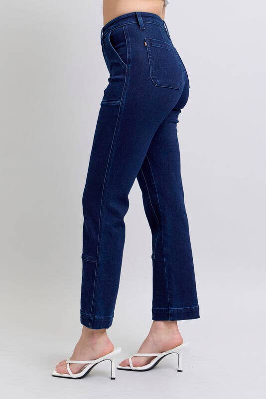 High-Waisted Straight Jeans